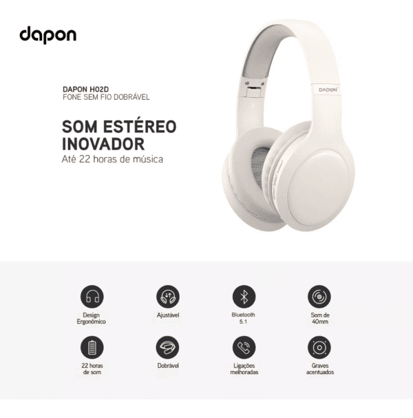 Fone de Ouvido Bluetooth Dapon H02D - Image 12