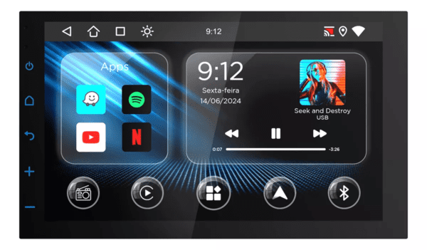 Multimídia 7 Android Auto Carplay App 2GB 32GB + Câmera de Ré - Image 4