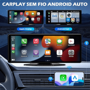 Central Multimídia Portátil com Tela de 10,26 Polegadas - Apple CarPlay e Android Auto